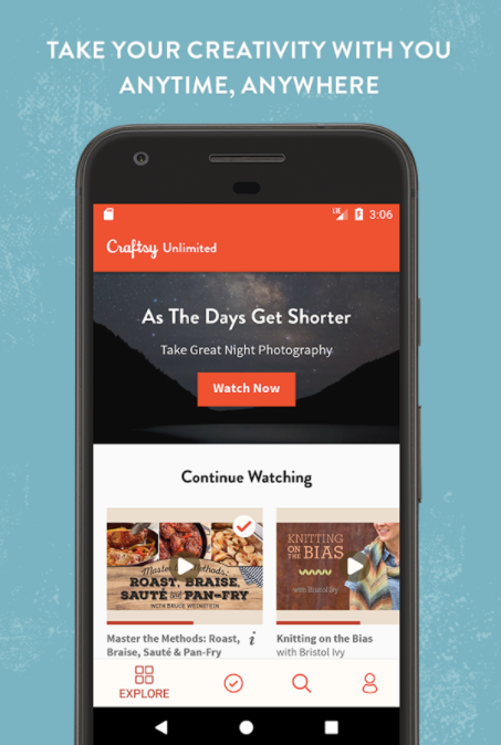 Get the Craftsy Unlimited App